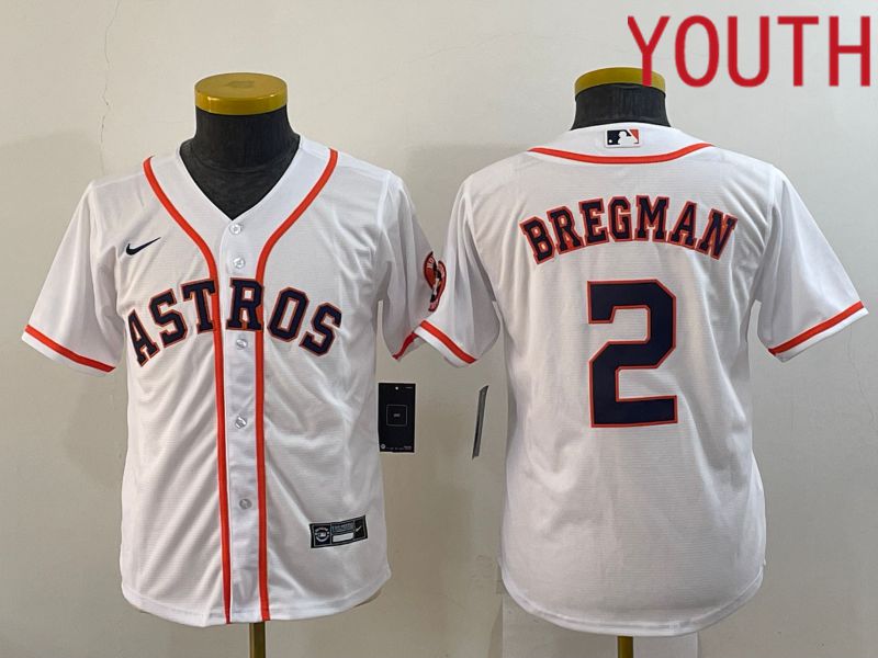 Youth Houston Astros #2 Bregman White Game Nike 2022 MLB Jersey->women mlb jersey->Women Jersey